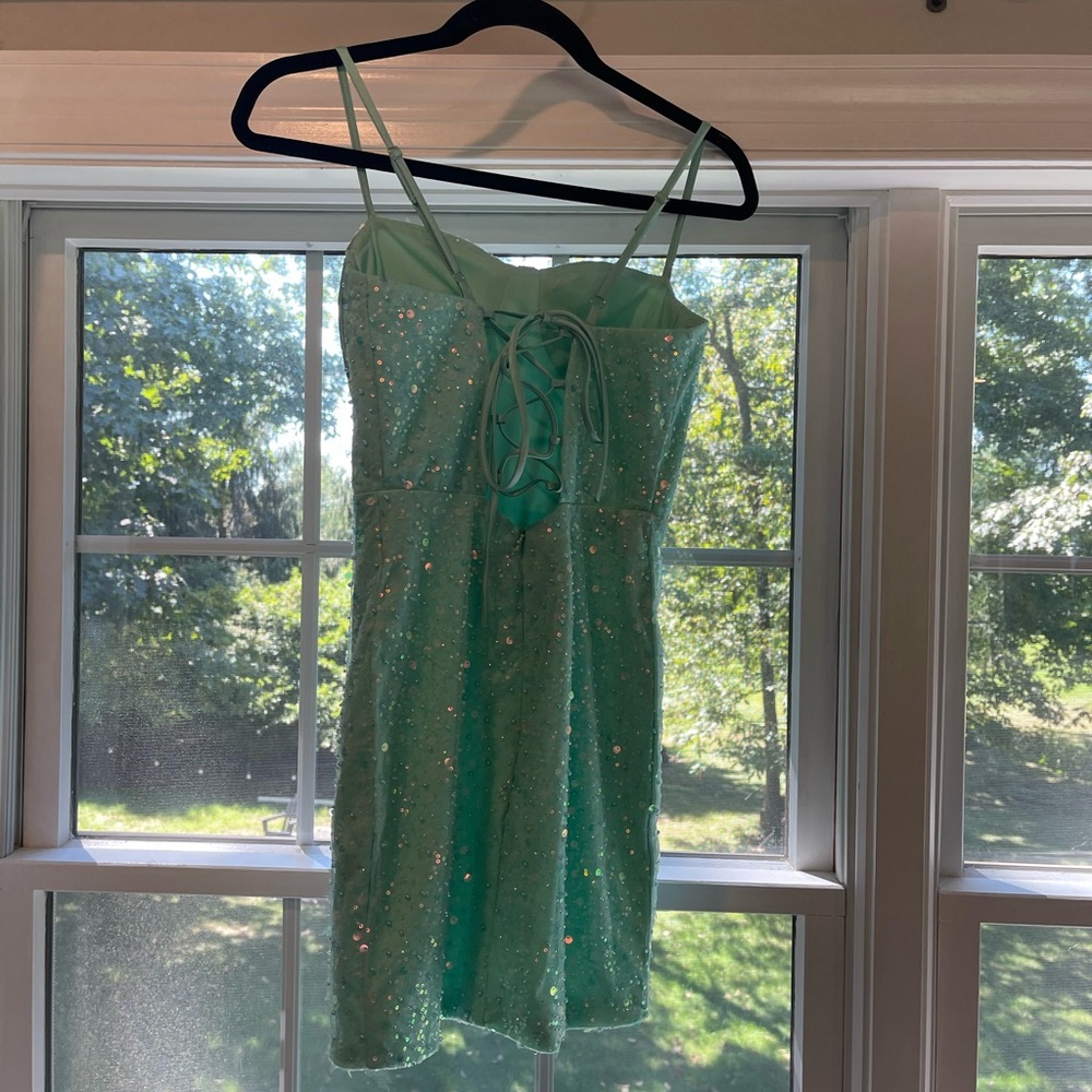 Mint green sequin bodice homecoming/party dress. Size, XS.